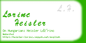 lorinc heisler business card